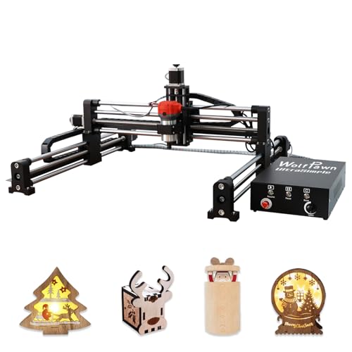 WolfPawn Upgraded CNC Router Machine,3-Axis Grbl Conrol Milling Machine for Wood Acrylic Aluminum,Engraving Milling Machine for Wood Aluminum Cutting...