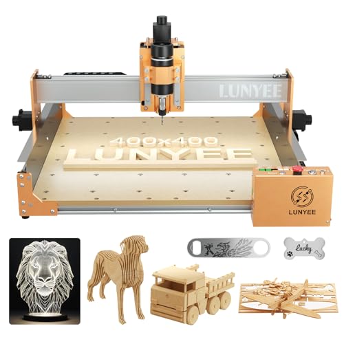 LUNYEE 4040 PRO CNC Router Machine, 3-Axis All-Metal with Ball Screw and Dust-Proof X/Y Axis, GRBL Control, 15.7” x 15.7” x 3.1” Working Area...