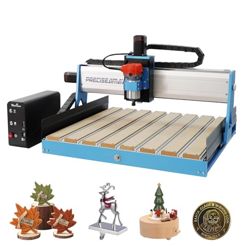 CNC Router Machine PreciseaMax PRO 23 Closed-Loop Stepper Motor Engraver with 710W Trim Router Spindle, Ball Screw Milling Machine,600x500x105mm,Wood...