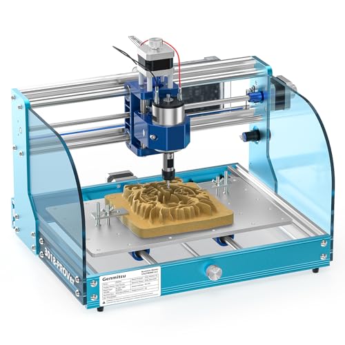 SainSmart Genmitsu 3018-PROVer V2 CNC Router Machine for Beginner, Mini Milling Engraver Kit with Z-Probe, Limit Switches, E-Stop, Ideal for Wood,...