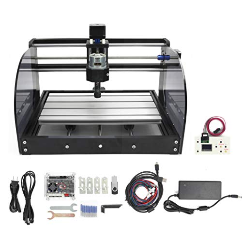 RATTMMOTOR CNC Wood Router Machine Kit 3 Axis GRBL Control DIY Mini CNC Engraver Carving Milling Machine+Offline Controller+775 Spindle Motor ER11 for...