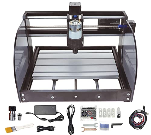 RATTMMOTOR CNC-3018-PRO MAX CNC Router Machine Kit DIY Mini CNC Wood Router Machine 3 Axis GRBL Control Engraver Milling Cutting Machine Working Area...