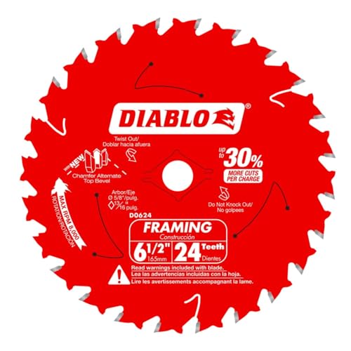 Diablo Ultra Finish Saw Blade for Wood - 6-1/2' x 60-Teeth, TiCo Carbide - D0660A