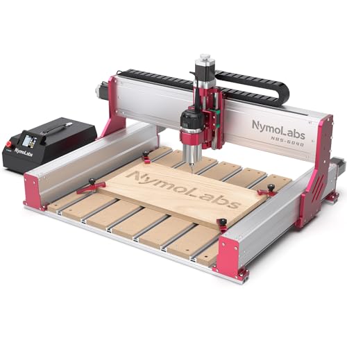 NymoLabs NBS-6040 CNC Router Machine with Custom-Made 710W 7000-30000 RPM Trim Router Spindle & ER-11 Collet, Linear Rails & Ball Screws on 3-axis,...