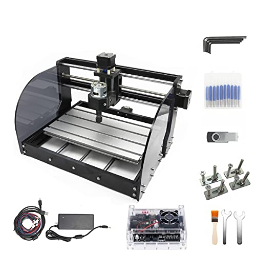 CNCTOPBAOS CNC 3018-PRO-MAX 3 Axis Desktop DIY Mini Wood Router Kit Engraver Woodworking PCB PVC Milling Engraving Carving Machine GRBL Control with...