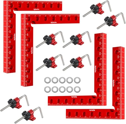 Corner Clamps for Woodworking, 90 Degree Corner Clamp, Smooth Edge Aluminum Alloy Precision Right Angle Clamp Tool, 4 Pack 5.5'x 5.5' L Type Carpenter...
