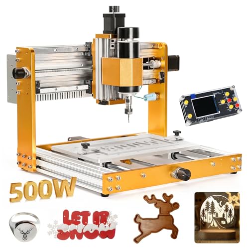 Lunyee 3018 Pro Ultra CNC Machine 500W All-Metal CNC Router Machine, Upgraded 3 Axis Engraver Machine Limit Switches & Emergency-Stop with GRBL...