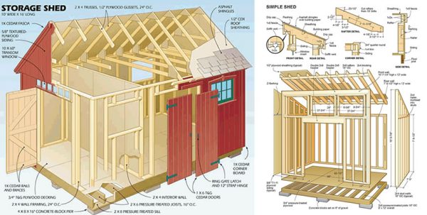 10x12 run in shed plans