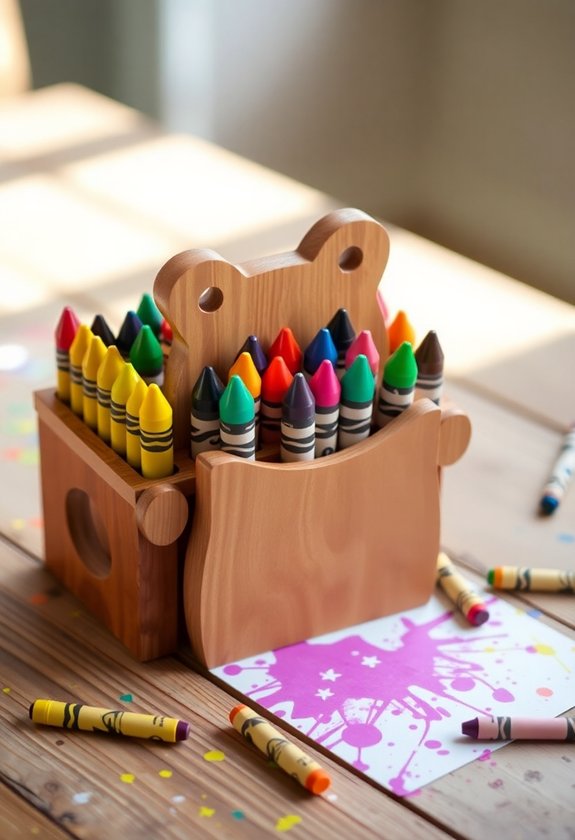 colorful crayon storage solution